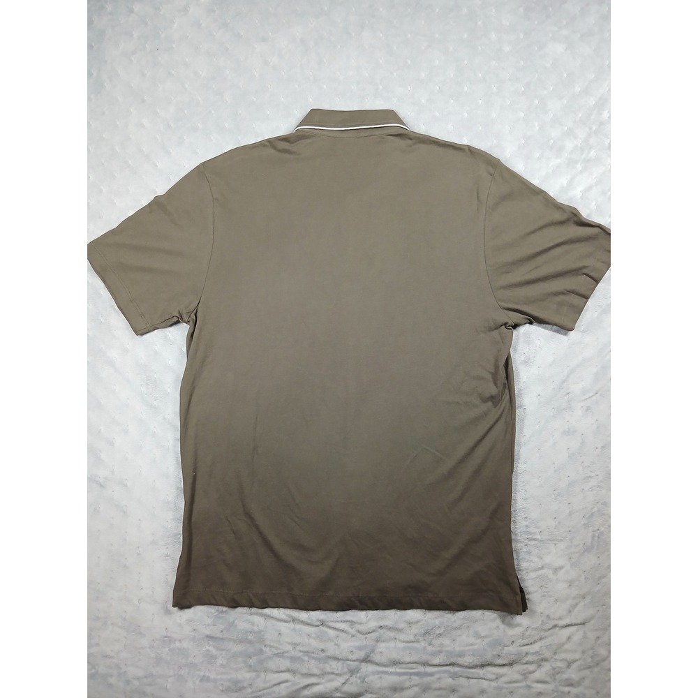 Todd Snyder Premium Jersey Full-Placket Polo Shirt Brown Men Medium Piping USA - Picture 7 of 7